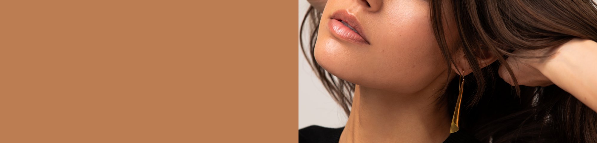 Wood and Brass Drop Earrings