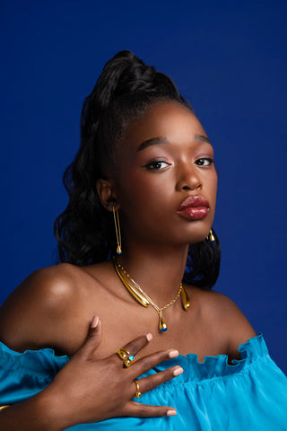 Glass Dash Chain Threader Earrings