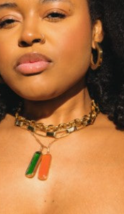 Umbo Rectangle Necklace Charm & Nyundo Chain Necklace Set