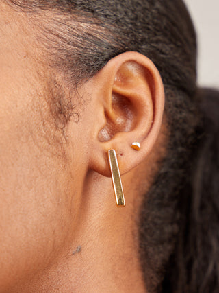 Thin Bar Drop Stud Earrings