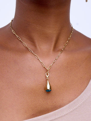 Glass Dash Necklace Charm & Mini Ellipse Necklace Set