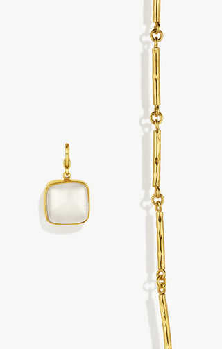 Umbo Square Necklace Charm (Clear) & Nyundo Chain Necklace Set