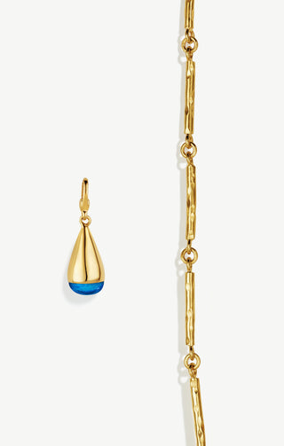 Glass Dash Necklace Charm & Nyundo Chain Necklace Set