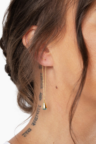 Glass Dash Chain Threader Earrings