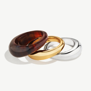 Mixed Metal Fanned Ring Stack
