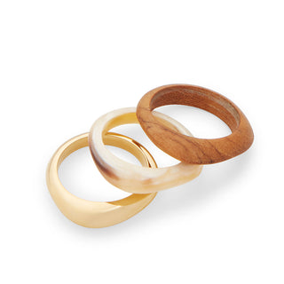 Sabi Mixed Material Stacked Rings
