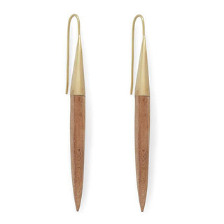 Teak Quill Threader Earrings