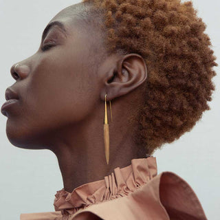 Teak Quill Threader Earrings