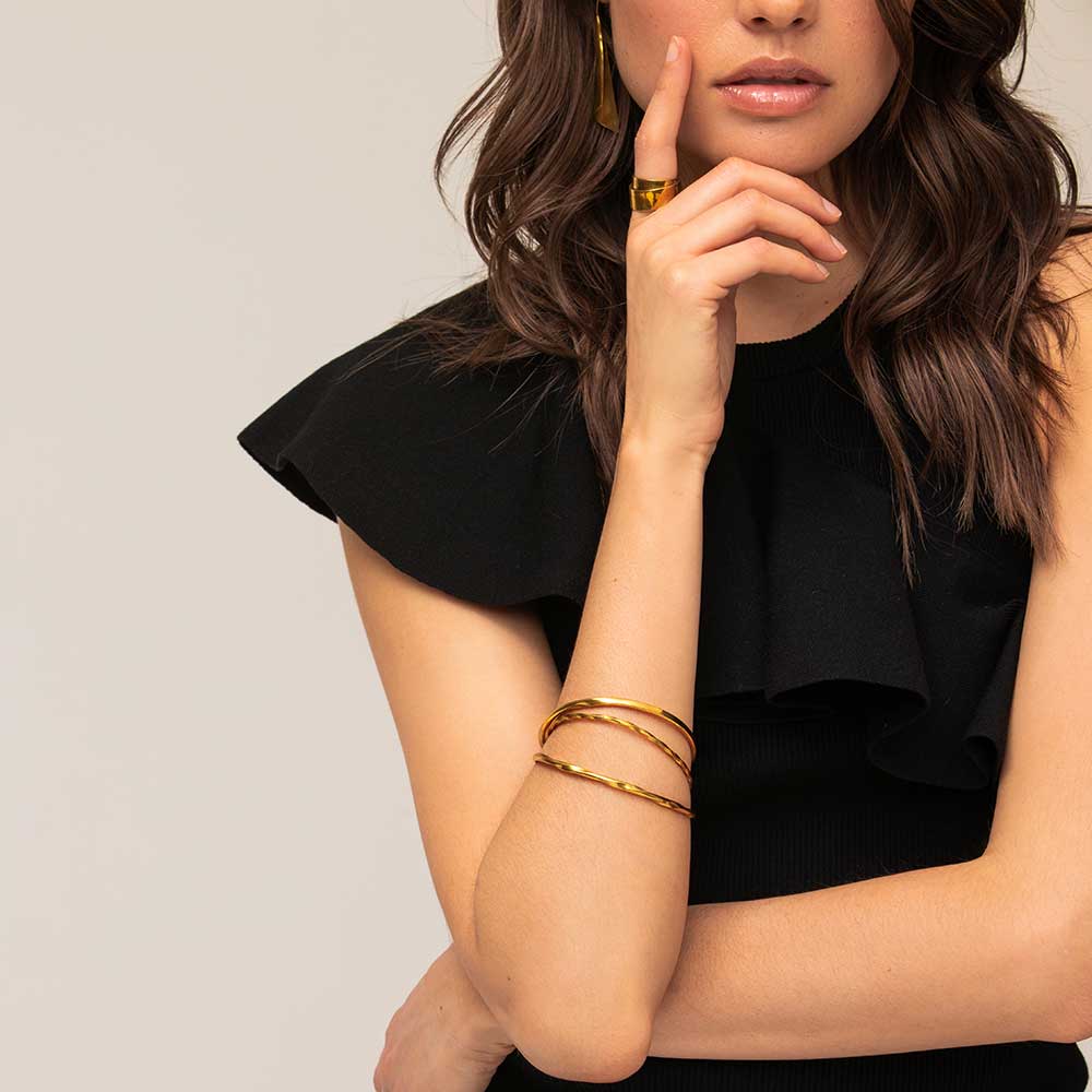 SOKO Twist Stacked Bangle Bracelets